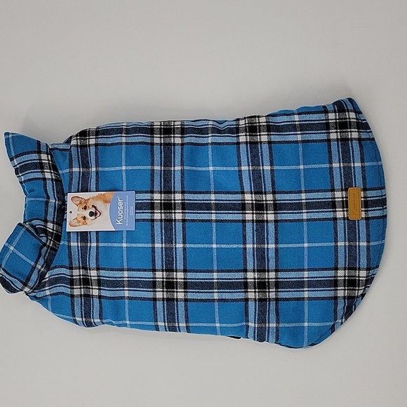 Reversible Black and Blue Plaid Dog Coat NWT - Picture 8 of 16